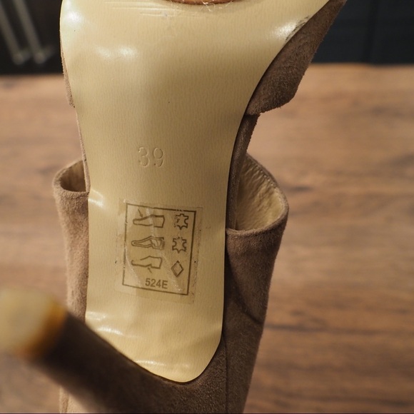Eden Shoes sz 39 US 9 tan suede open toe heeled shooties - Picture 12 of 15